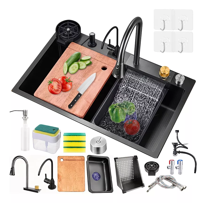 Fregadero De Cocina De Acero Inoxidable Con Accesorios 80x46