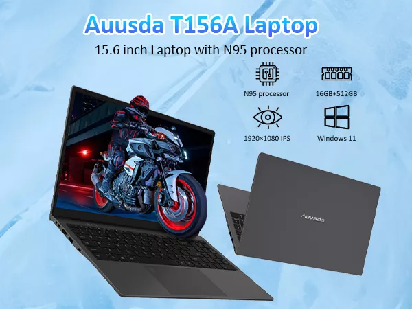 Auusda 15.6 Laptop 16gb Ram 512gb Ssd Intel N95 Win11 Pro