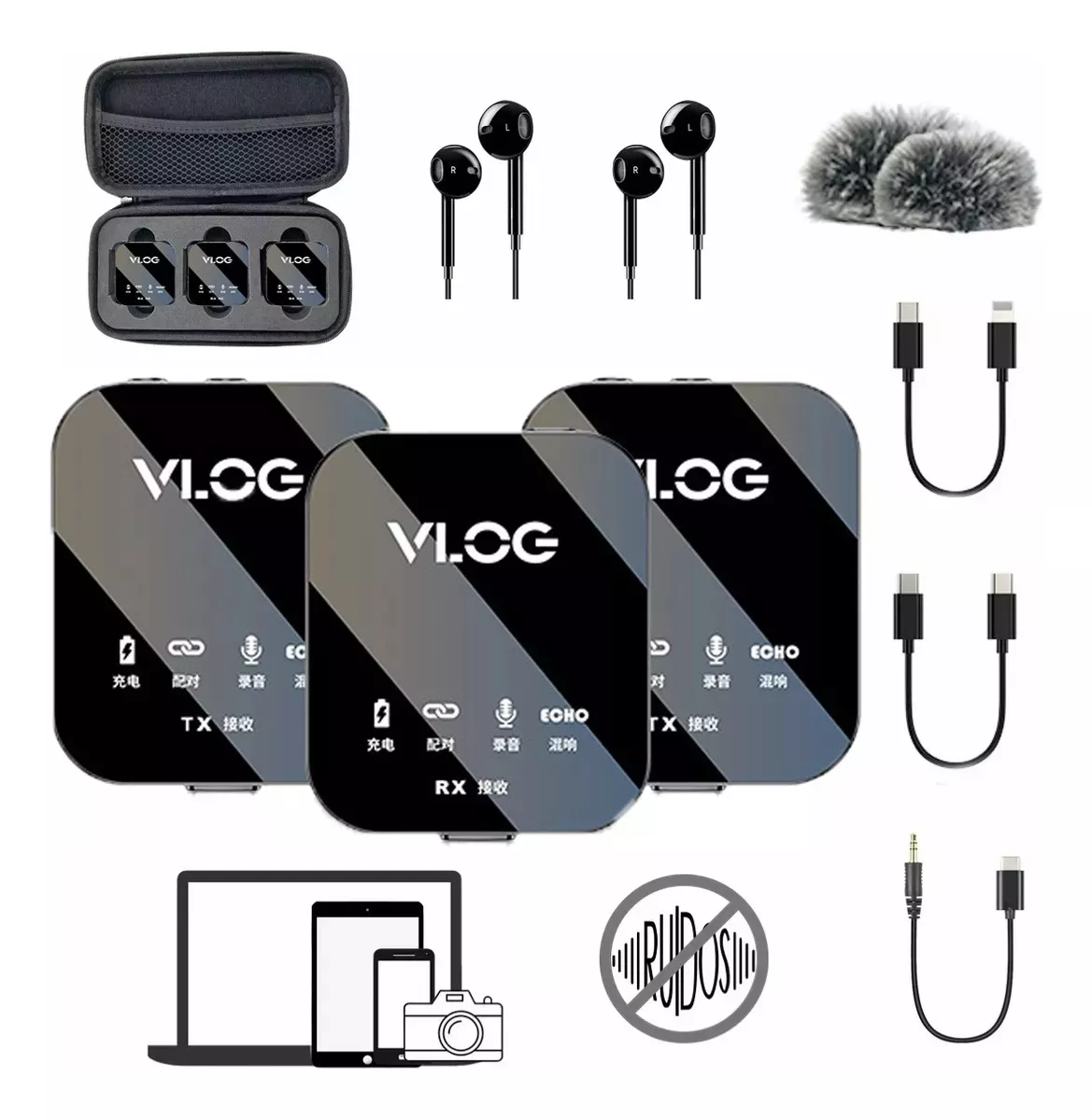 Micrófono Lavalier Solapa Inalámbrico Para Celular Pc Gamer