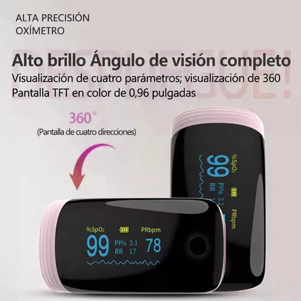 Recargable Usbc Con Oximetro De Dedo Instrumento Inteligente