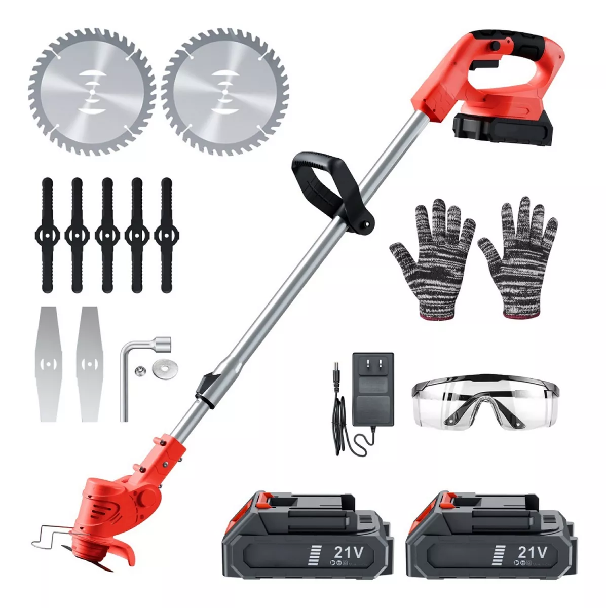 Desbrozadora Inalámbrica Electrica Podadora Pasto 2 Baterías