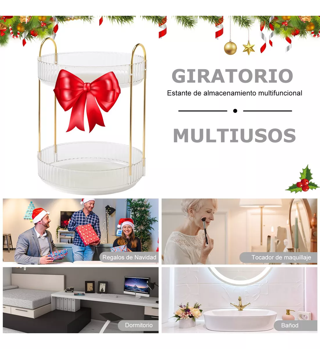 Organizador De Maquillaje Cosméticos Rotación Acrílico 360°