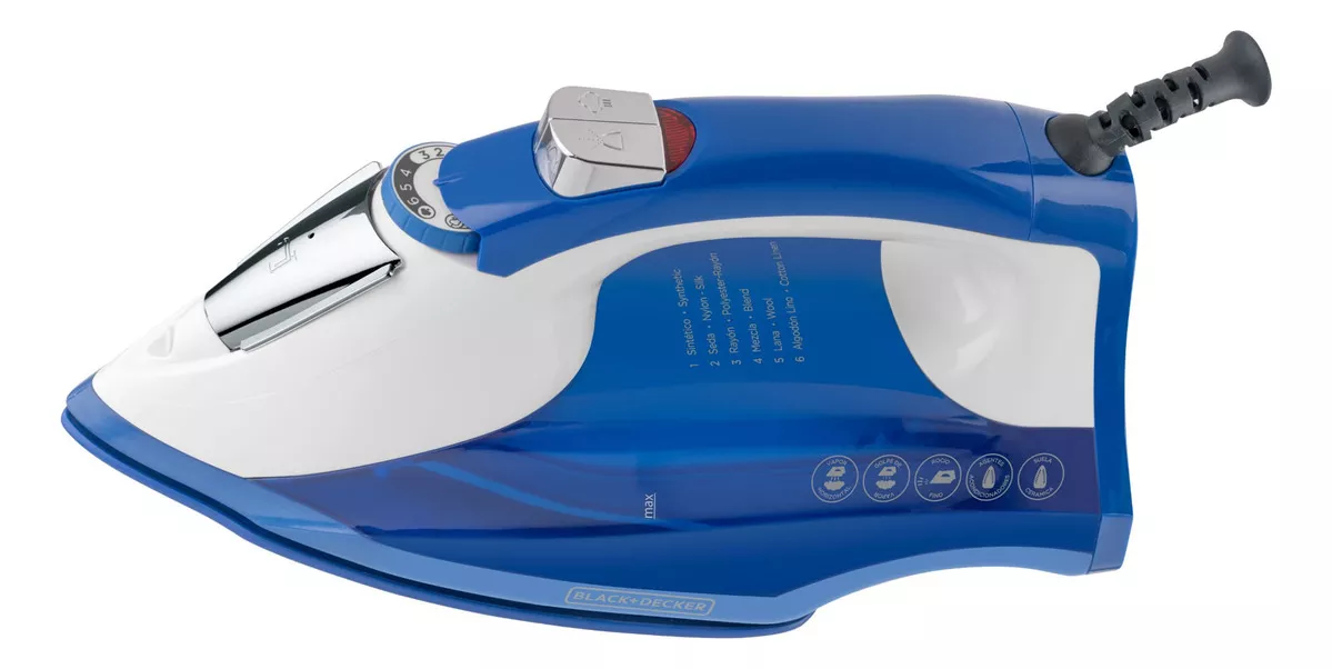 Plancha De Vapor Black And Decker Ir1866 Antiadherente Azul