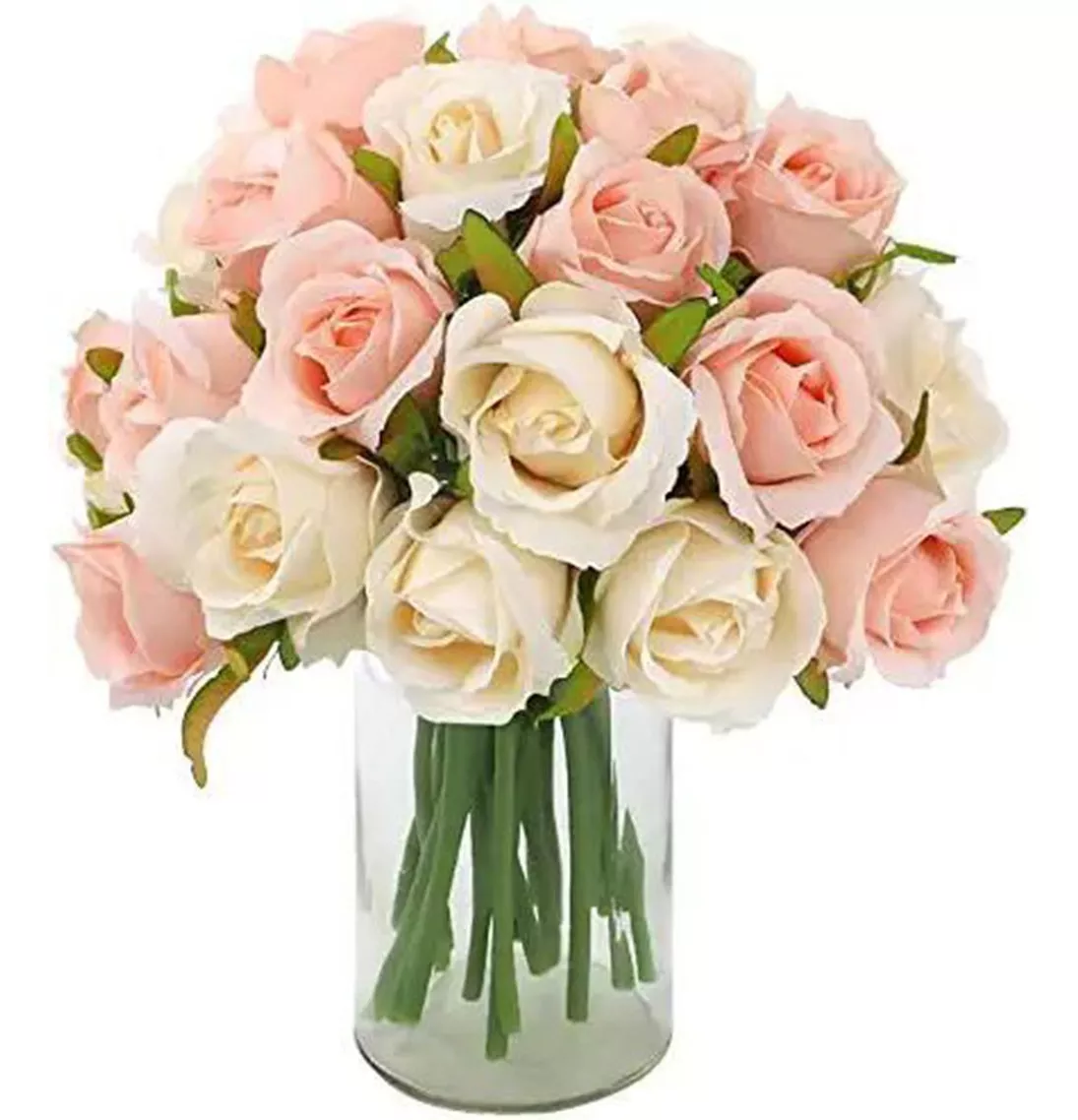 Ramo De Rosas Flores Artificiales Imitación De 24 Piezas