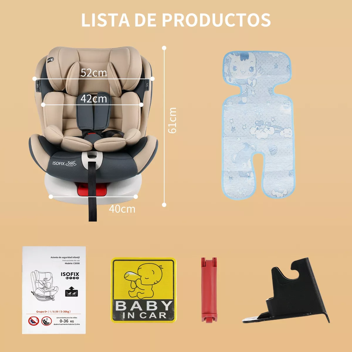 Autoasiento Para Carro Con Sistema De Seguridad Para Bebés