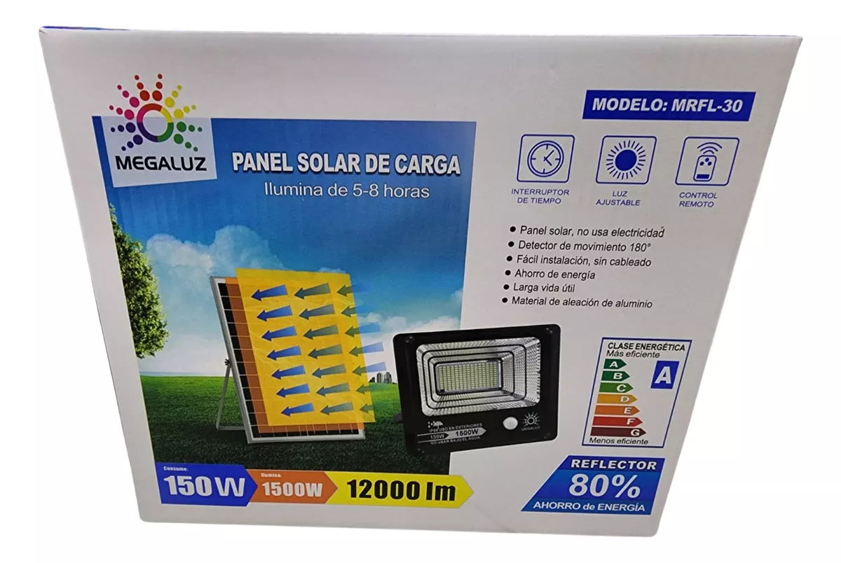 Reflector Solar Con Panel 150w Control Remoto