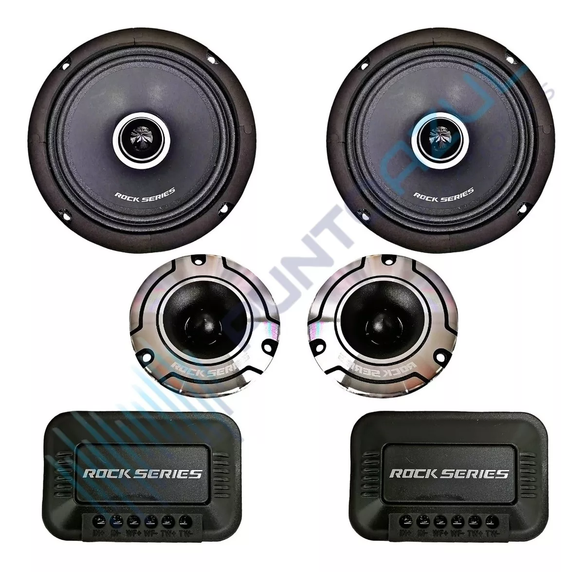 Set De Medios Rangos Rock Series Rks-p65.2pro 1000w Max 6.5 Color Negro
