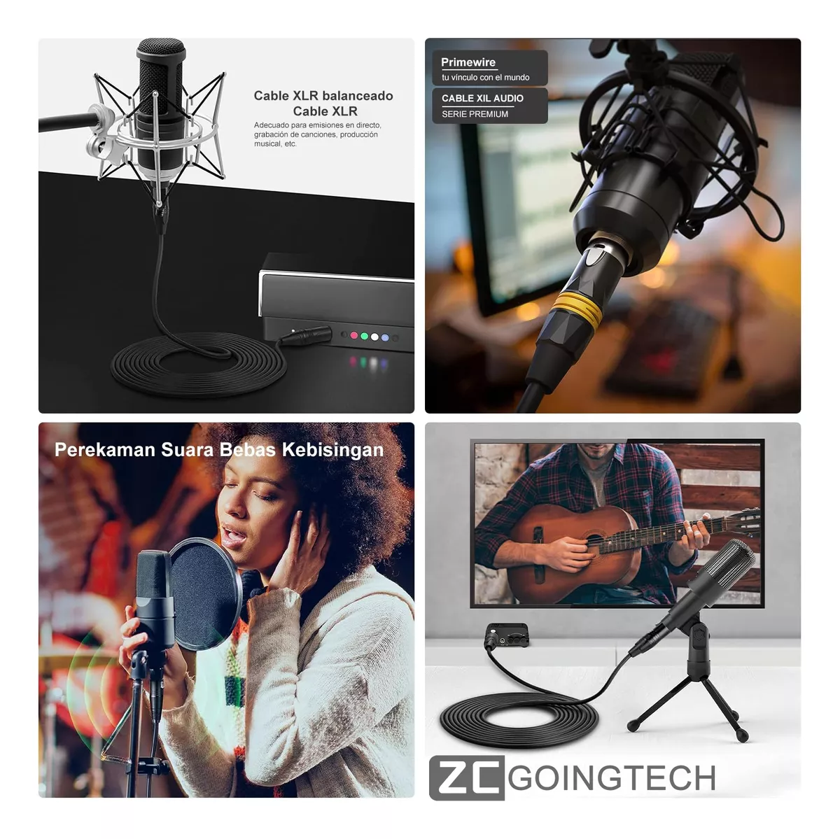 10m Cable Para Microfono,cable Xlr Balanceado Dual Shielded