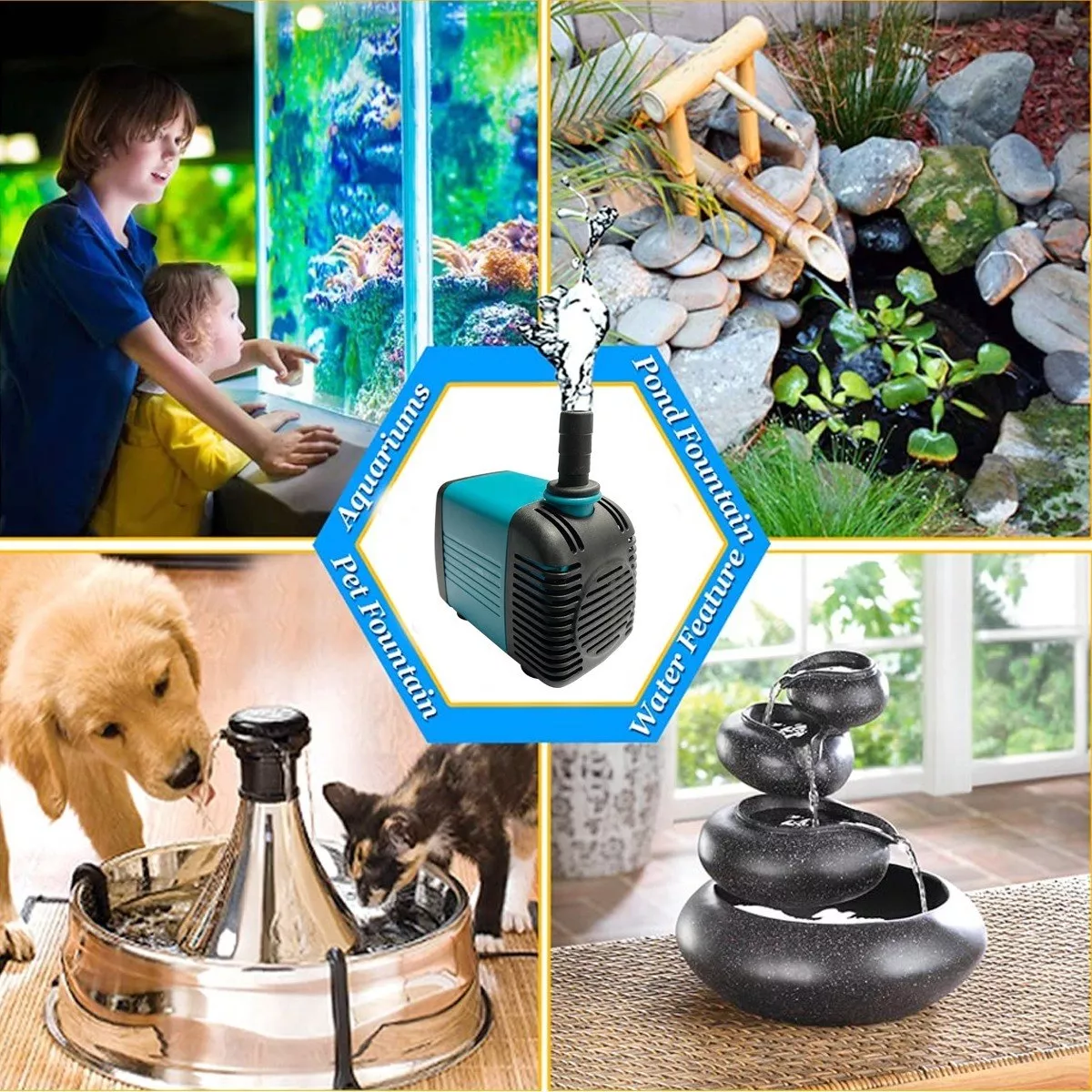 Bomba De Agua Sumergible Fuente Pecera Acuario 2,2 M 1200l/h