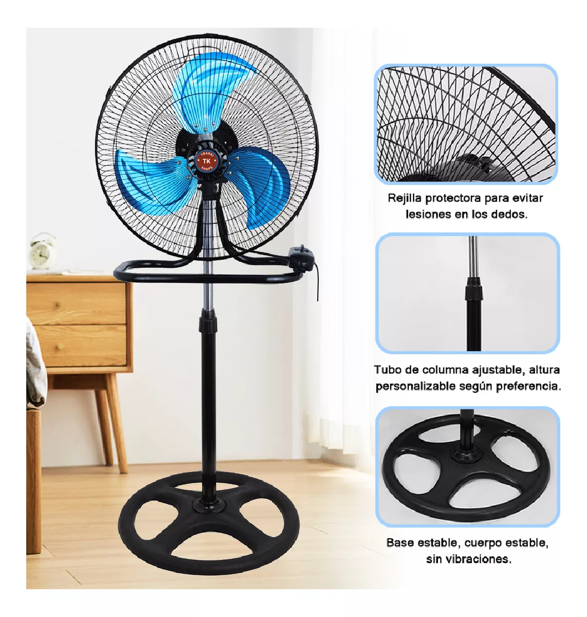 Ventilador Pedestal Piso Pared 3en1 Con 3 Aspas 18 Pulgadas
