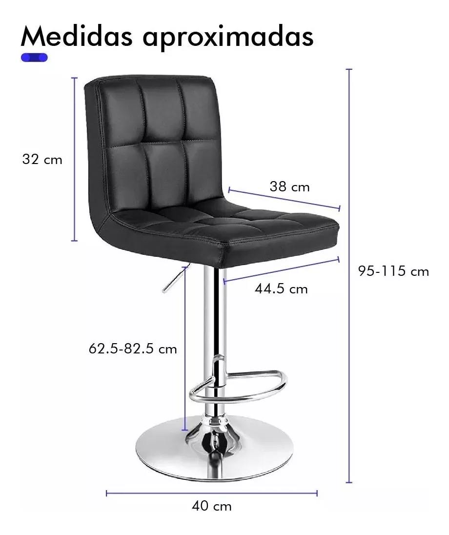 Set 2 Bancos Altos Cocina Barra Desayunador Bar Ajustable
