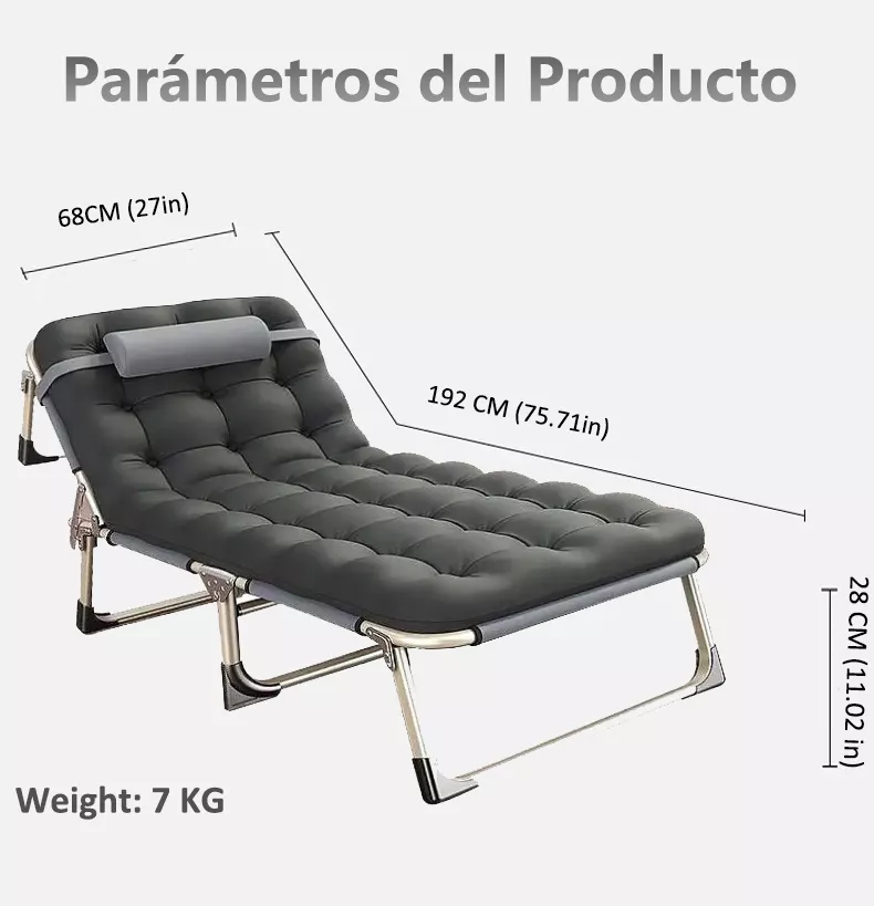 Cama Plegable Portatil Reforzado Colchon Desmontable 195cm