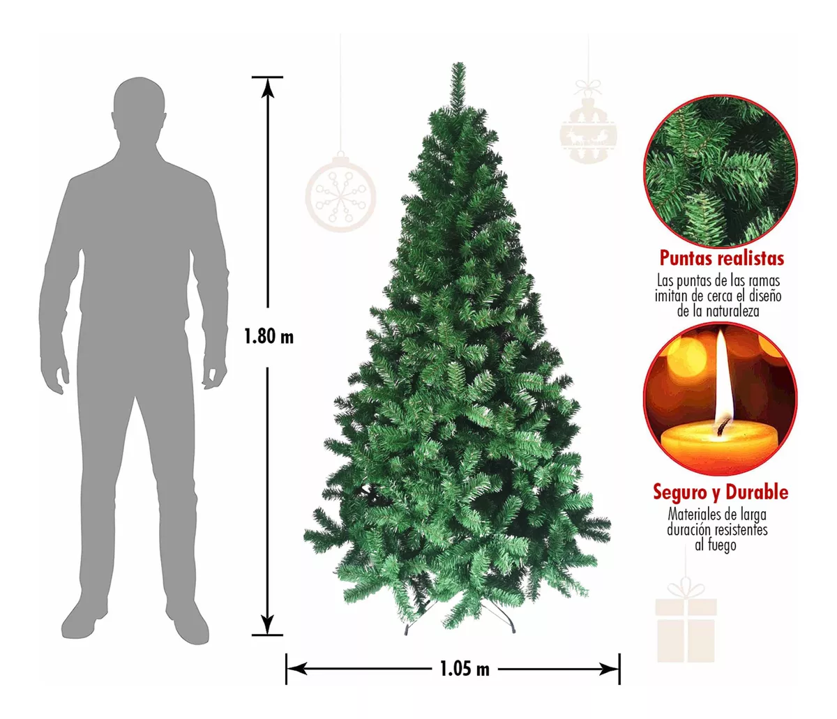 Árbol De Navidad Fondonso De 1.80 Metros Original Trady Fit