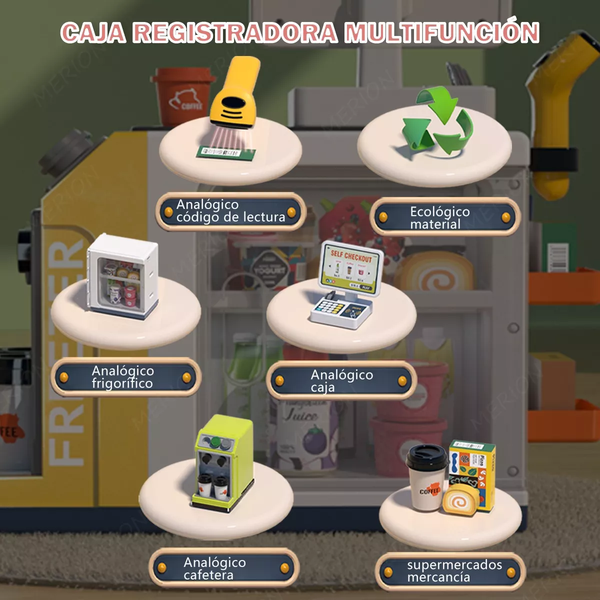 Caja Registradora Y Cafetera Juguete Infantil Para Niño