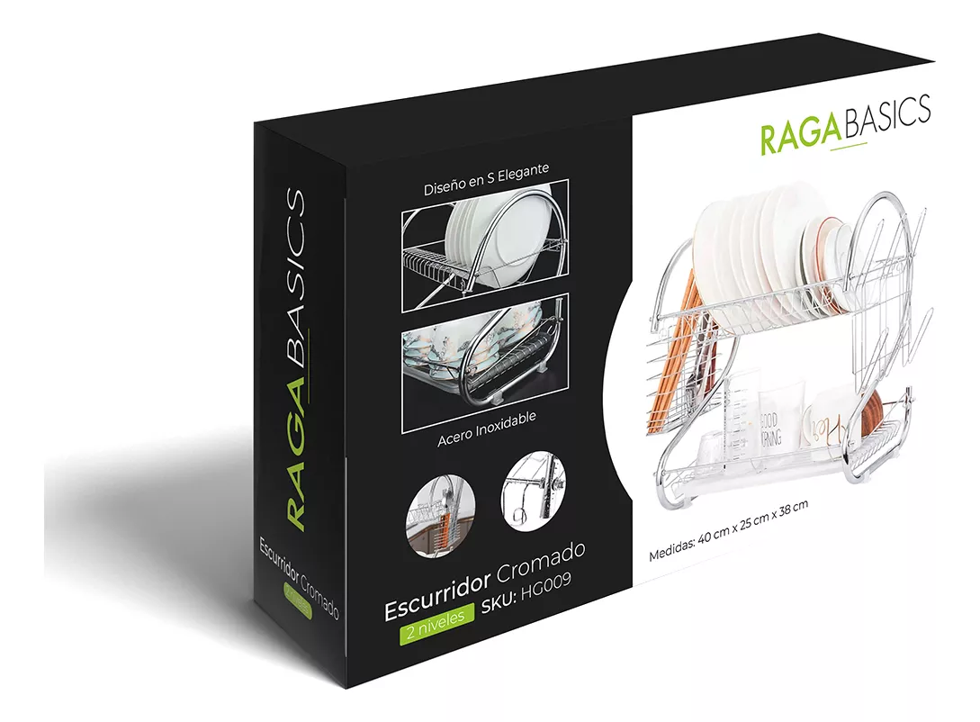 Escurridor De Cubiertos De Cocina Trastes Cromado Moderno