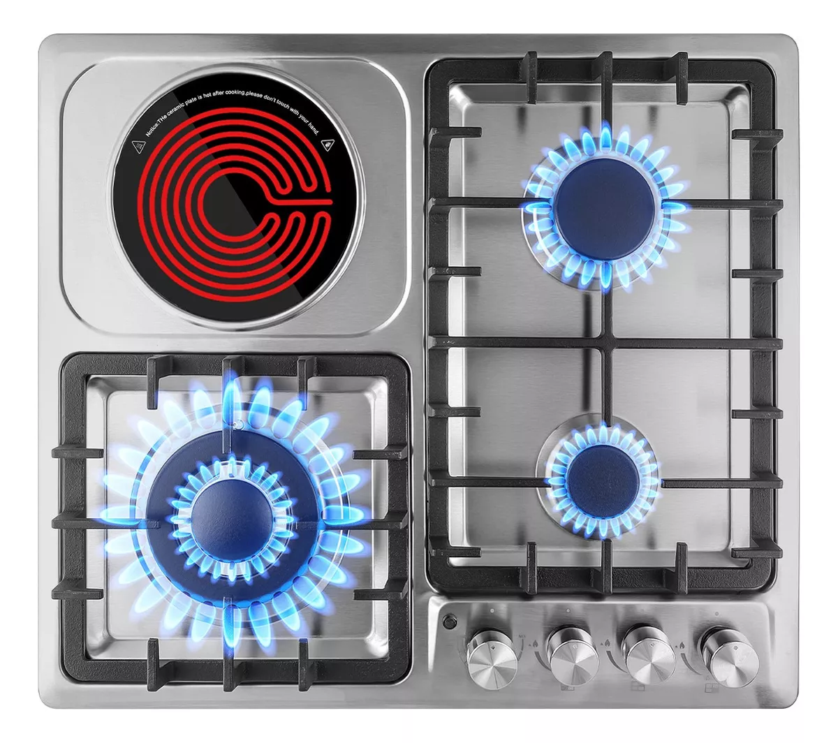 Parrilla De Gas Acero Inoxidable Estufas Eléctricas Cerámica Color Plateado