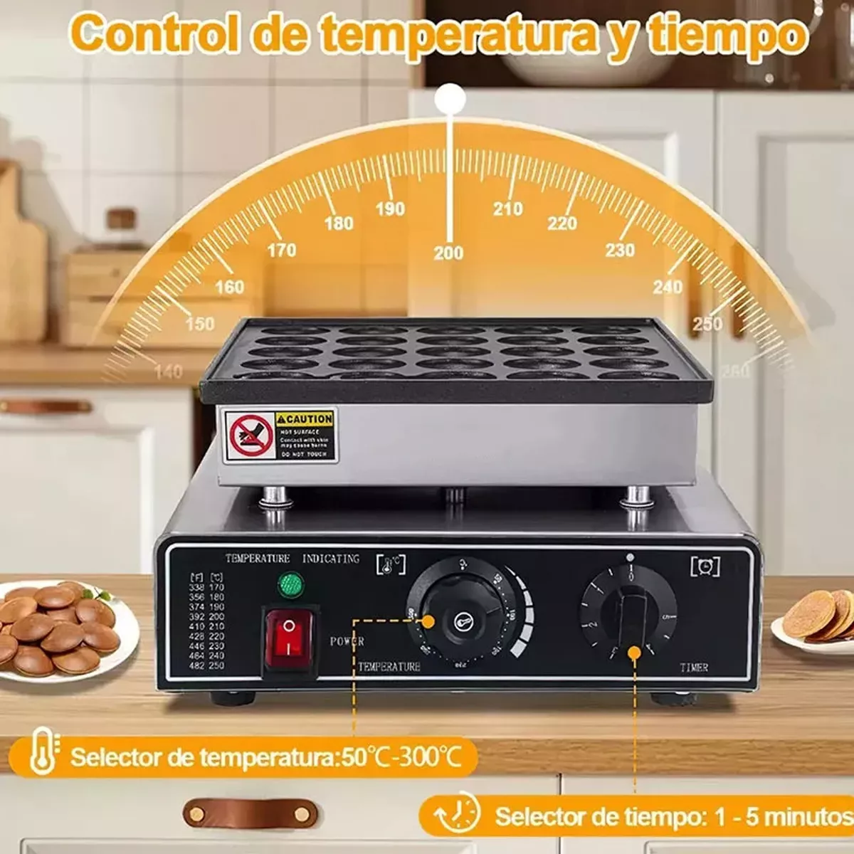 Maquina Electrica Industrial Mini Hotcakes 25 Piezas Comercial Muffins Pancacke