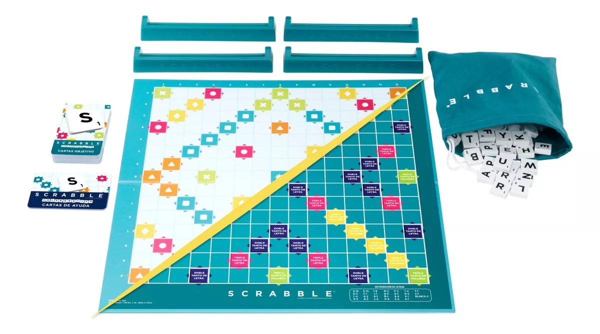 Scrabble Juego De Mesa 2 En 1 Colaborativo HXM54 Español