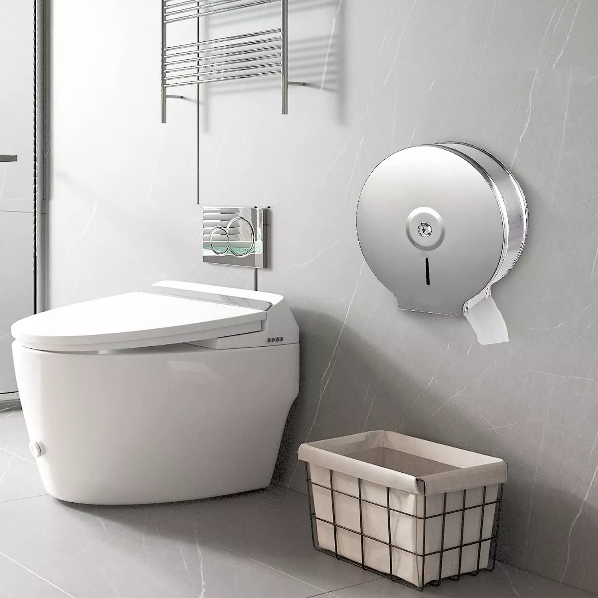 Dispensador De Papel Porta Rollo De Bobina Inoxidable