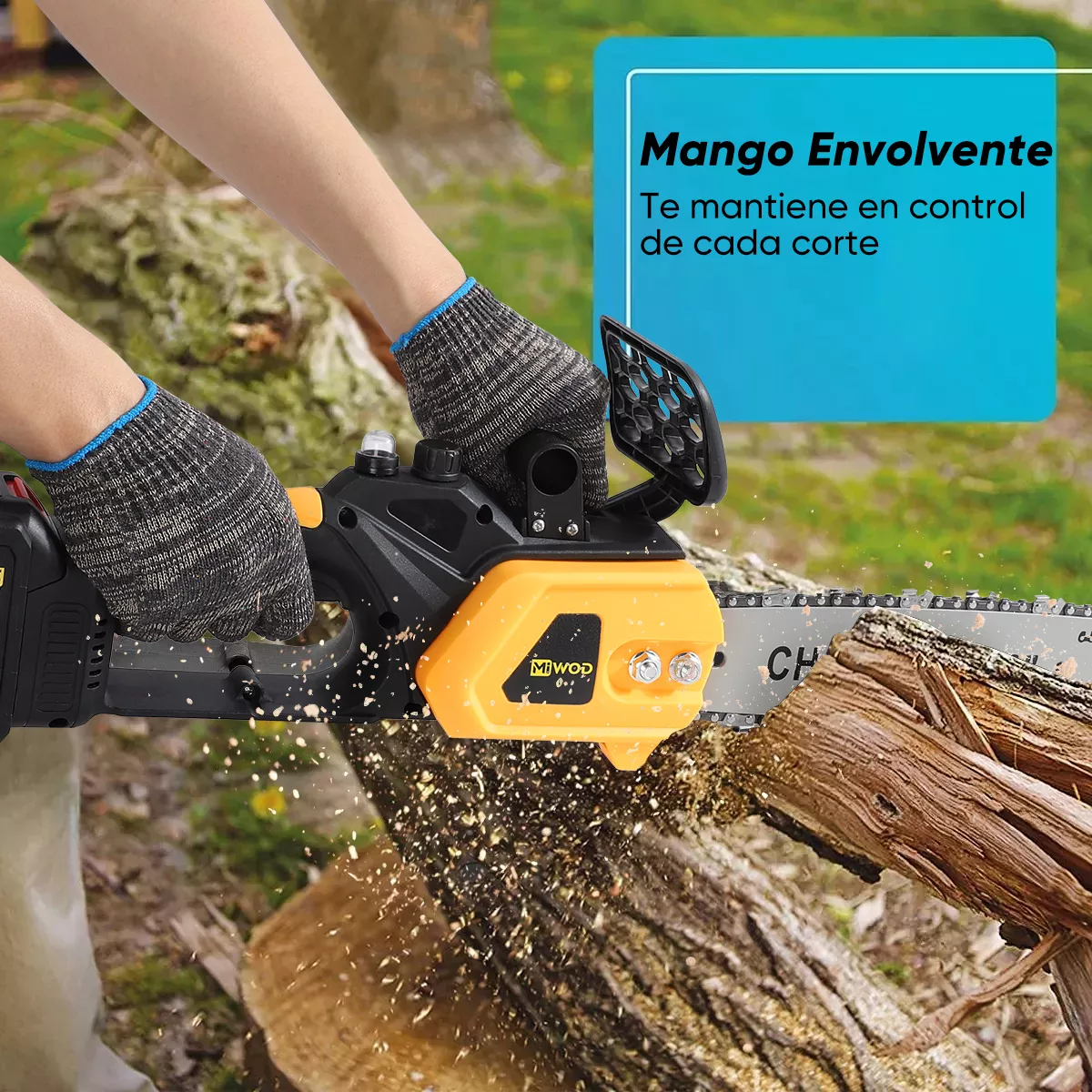 Motosierra Eléctrica Portátil Inalámbrica Dos Baterías 12 In