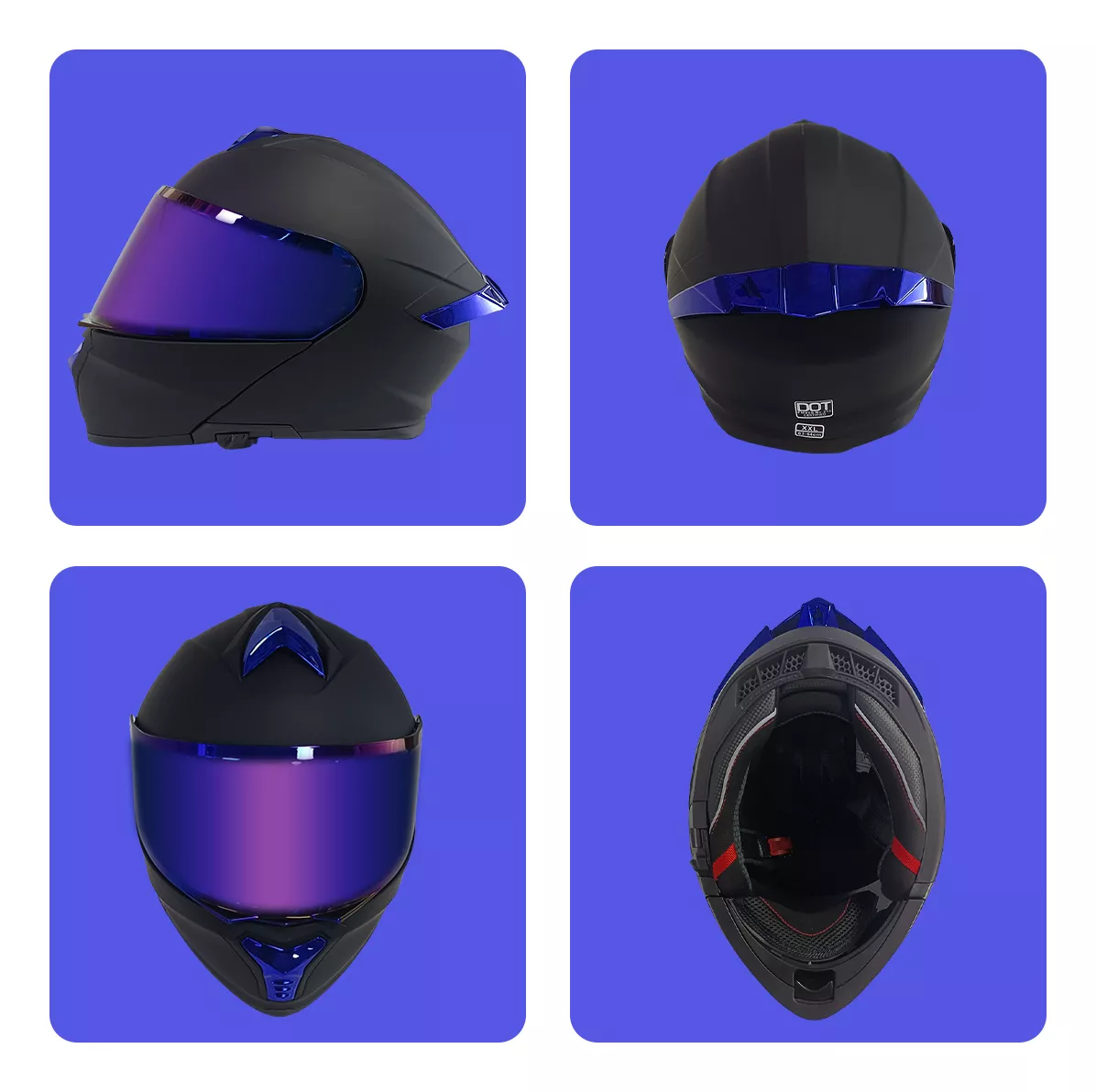 Cascos Moto Abatible Con Interior Gafas Certificación Dot