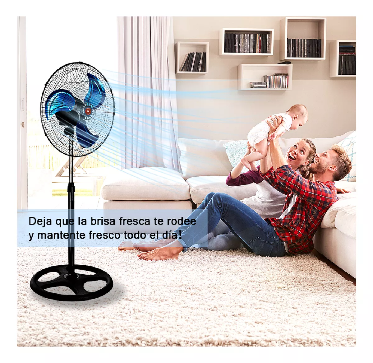 Ventilador Pedestal Piso Pared 3en1 Con 3 Aspas 18 Pulgadas