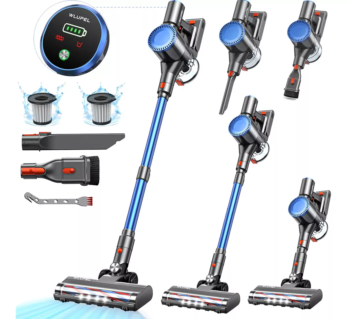 Aspiradora De Mano 45 Minutos 33kpa Inalámbrica Potente 8en1