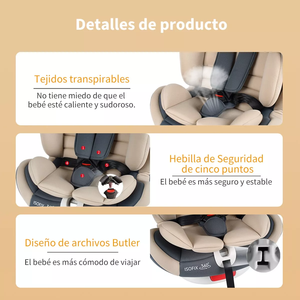 Autoasiento Para Carro Con Sistema De Seguridad Para Bebés