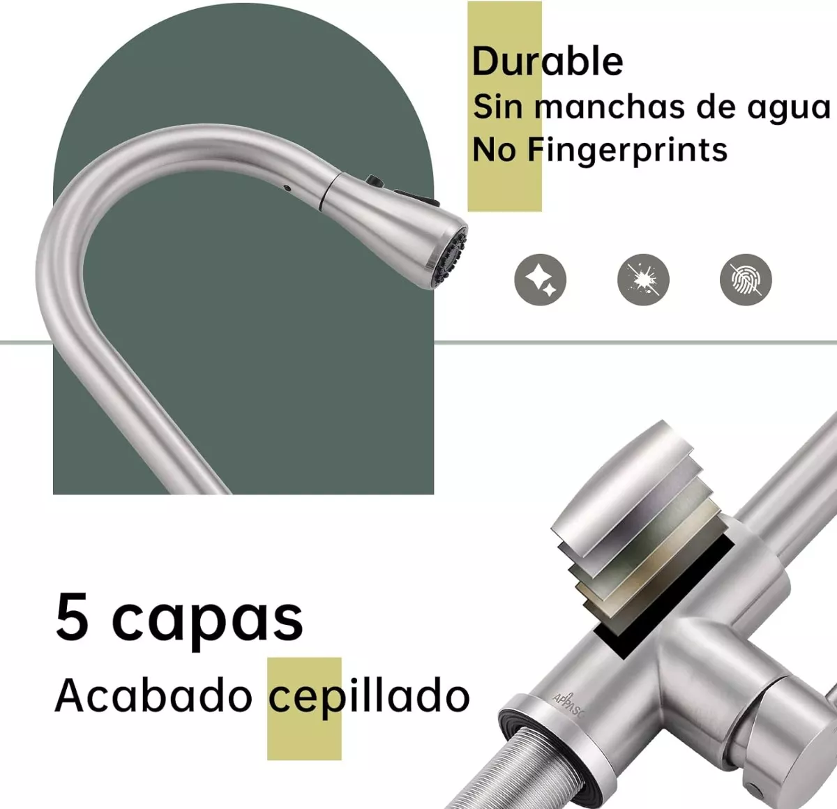 Grifo Monomando Fregadero Llave Mezcladora Tarja Cocina 360