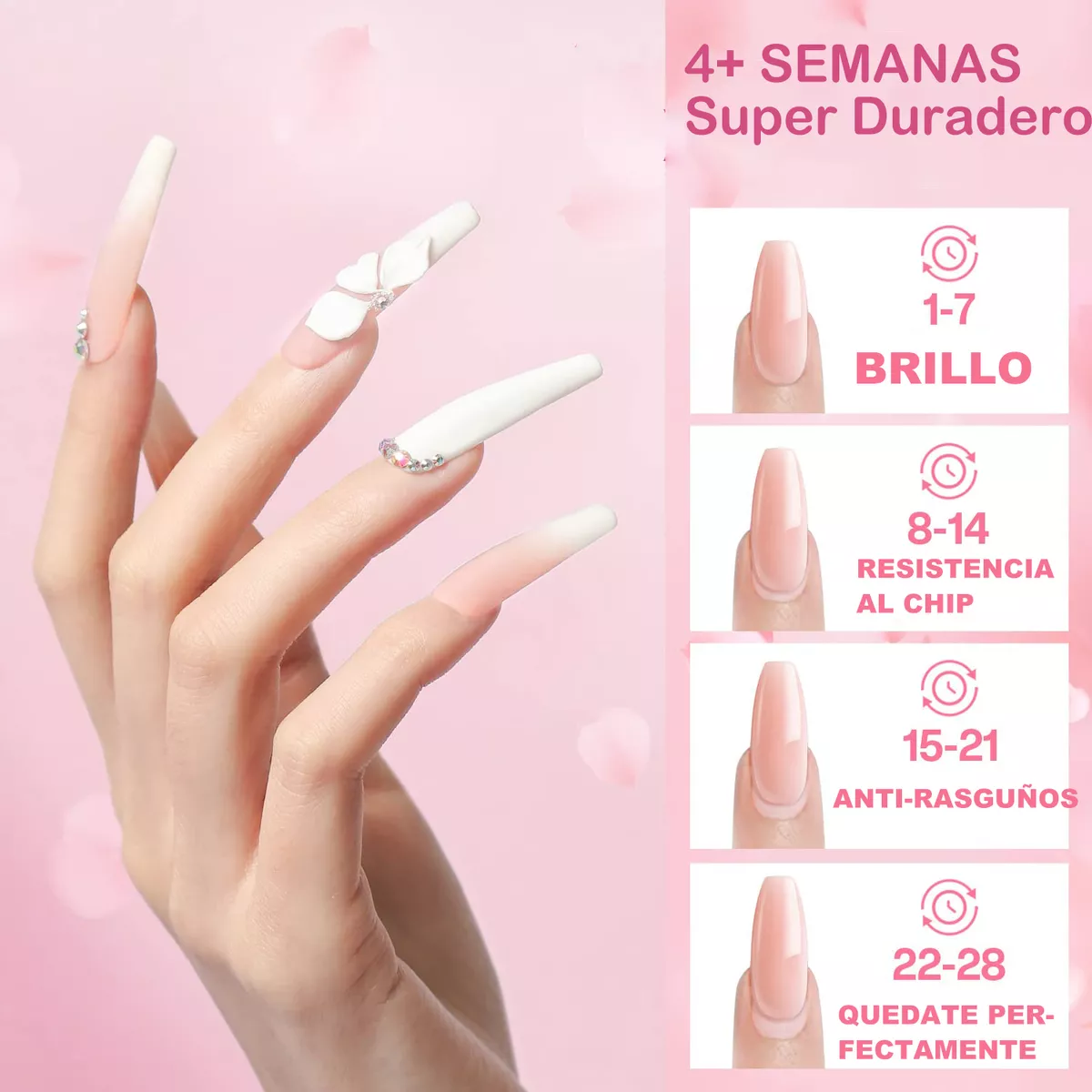 19pcs Kit Para Uñas Polygel Con Lámpara Uv,completo Acrílica