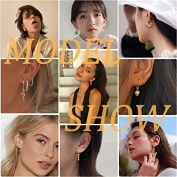 44 Pares Aretes De Oro Para Mujer Joyeria Broquel Piercing