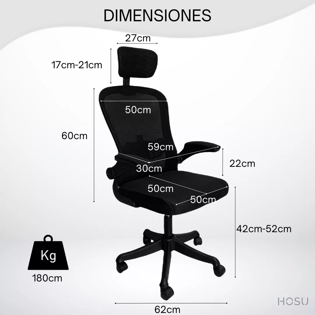 Hosu B1 Silla De Oficina Blanca Reclinable Malla Ergonómica