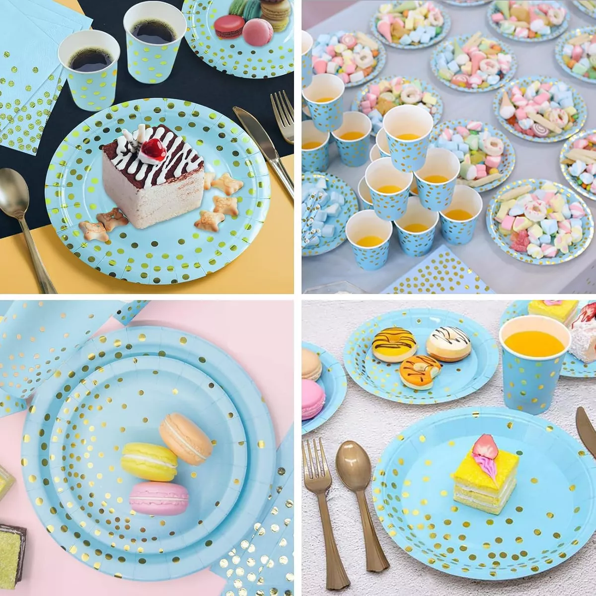 Juego De Vajilla Fiesta De Desechables Platos Vasos 200 Pzs