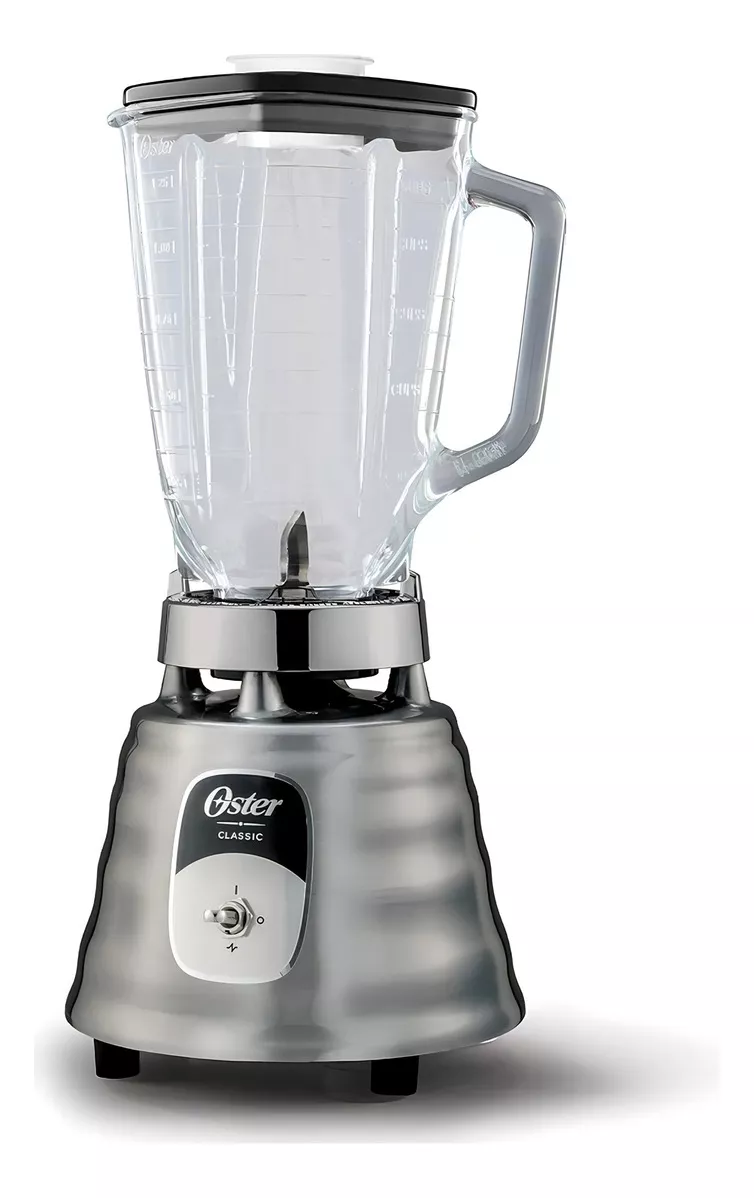 Oster Licuadora Clásica Blst4093 Vaso De Vidrio De 1.25 L Color Plateado