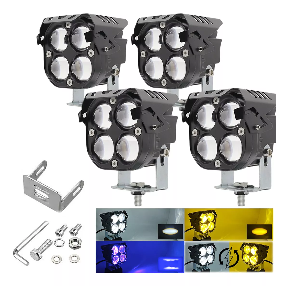 4pzs Faros Auxiliares De Led 5d Lupa 5 Modos 28000lm 200w