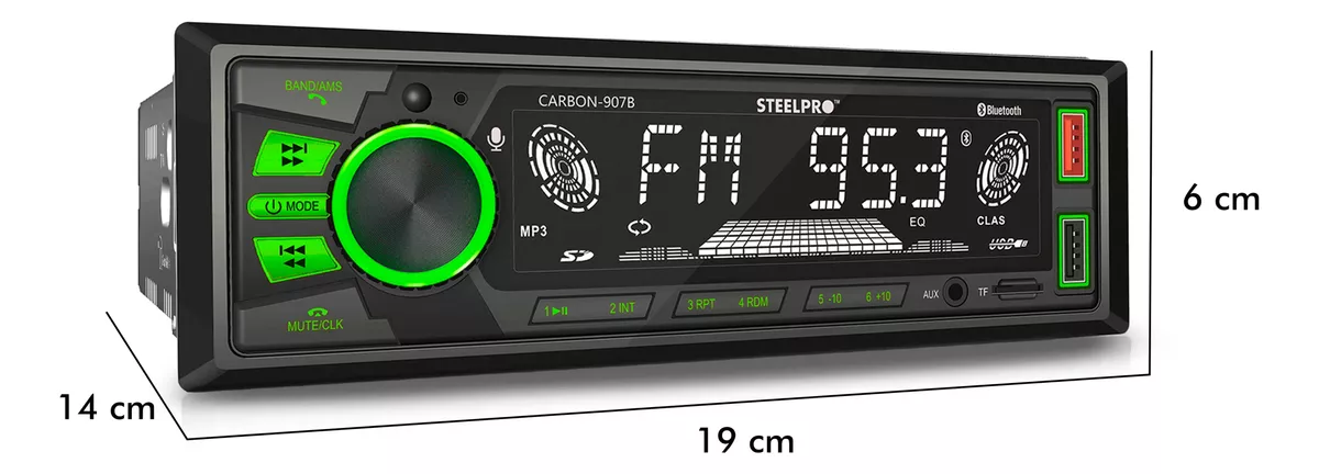 Kit Autoestéreo Steelpro Bluetooth + Bocinas 6.5 Soundstream
