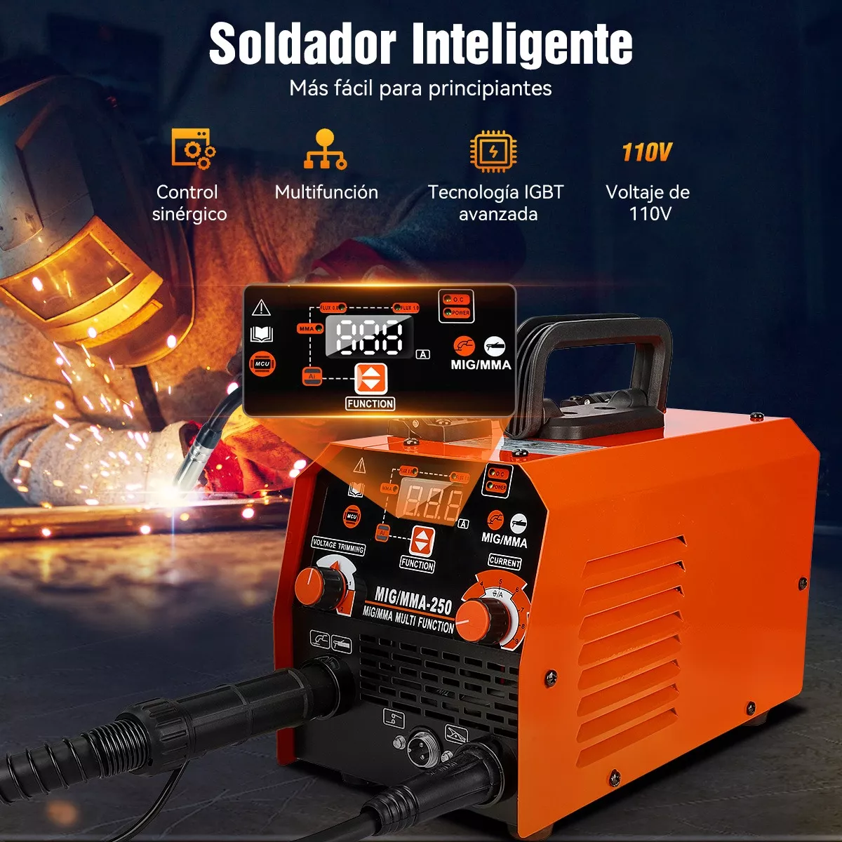 Soldadora Inversora 250a Máquina De Soldar Inverter Mig Mma