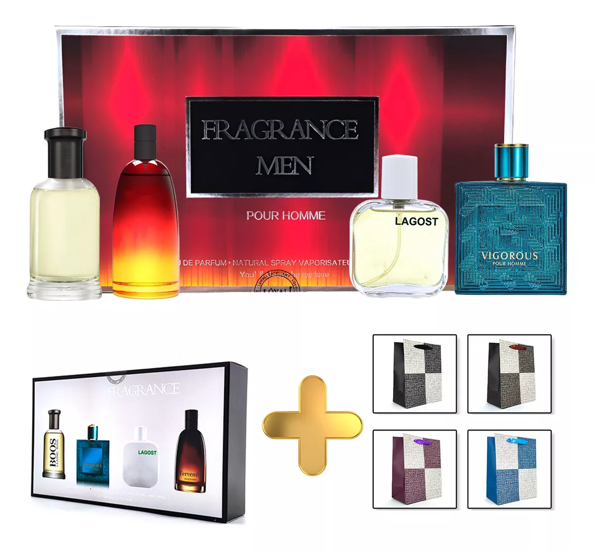 4pk Fragrance Men Pour Homme Perfumes Mini Set De Fragancia Volumen de la unidad 30 mL