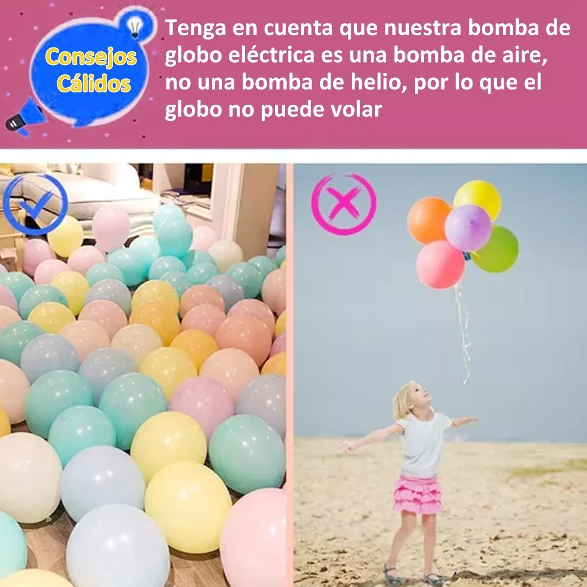 Bomba Electrica Para Inflar Globos Doble Inflador Fiestas