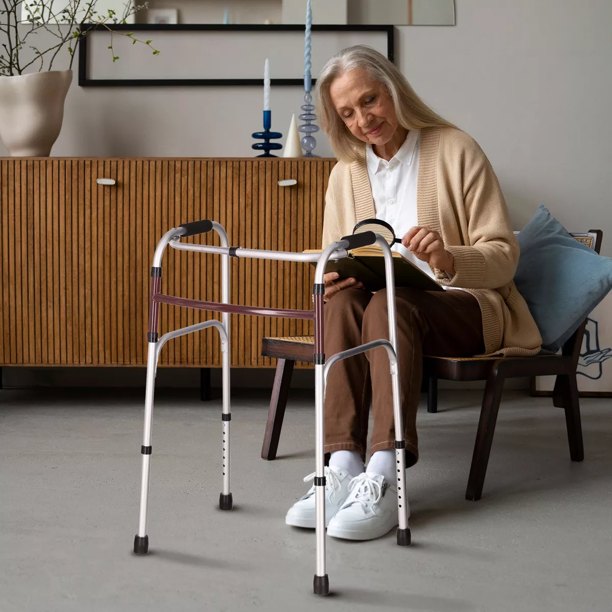 Andadera Adulto Ortopedica Andador De Aluminio Vino Tikun