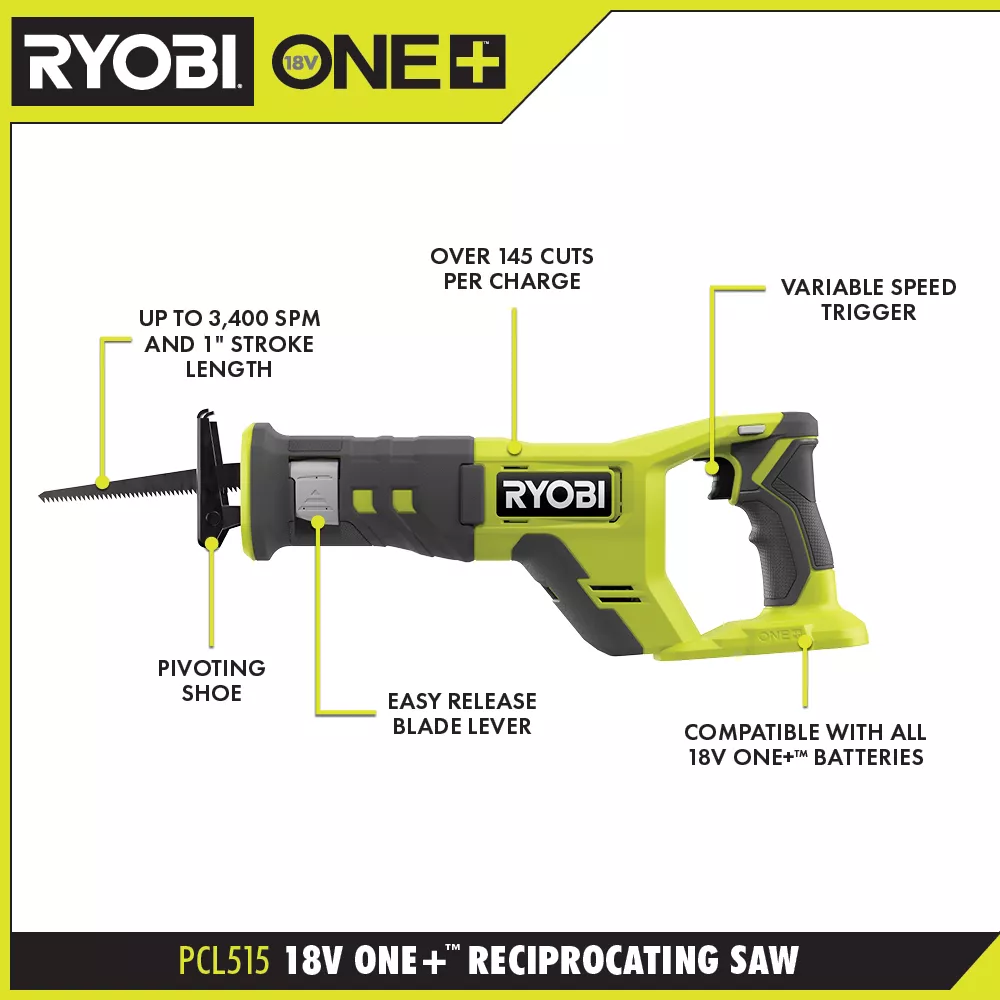 Ryoby Pcl1600k2 Combo 6 Herramientas 18v C/2 Bat Y Cargador