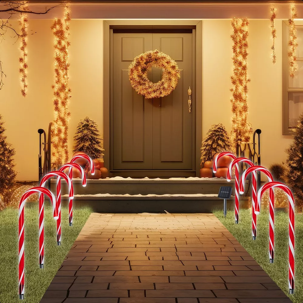 Bastones Solares Led Ilumina Tu Navidad De Forma Mágica Luces Rojo