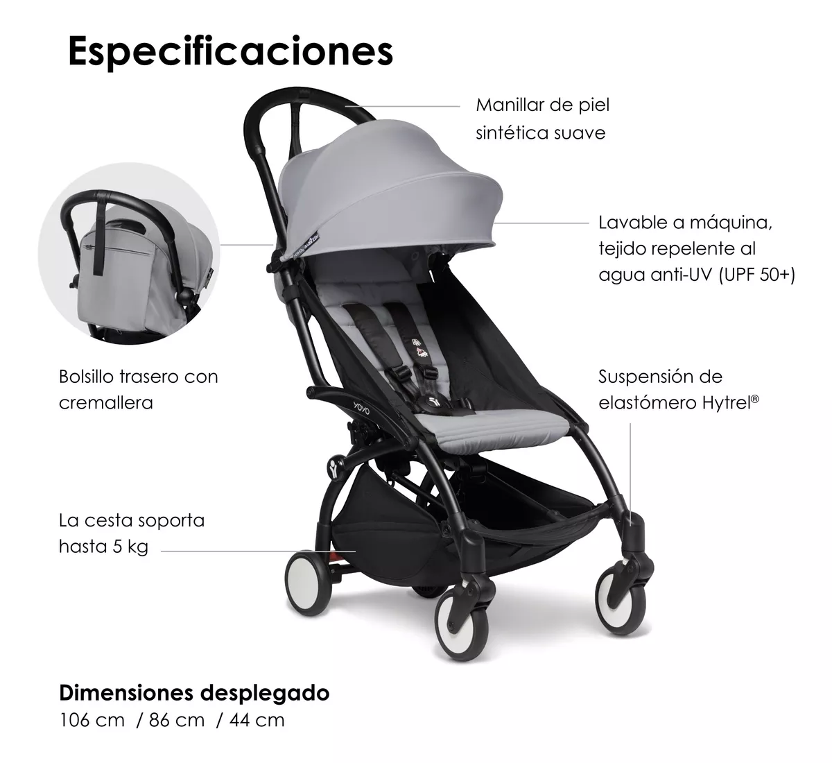 Yoyo² Babyzen Chasis Negro Y Pack 6+ - Stone