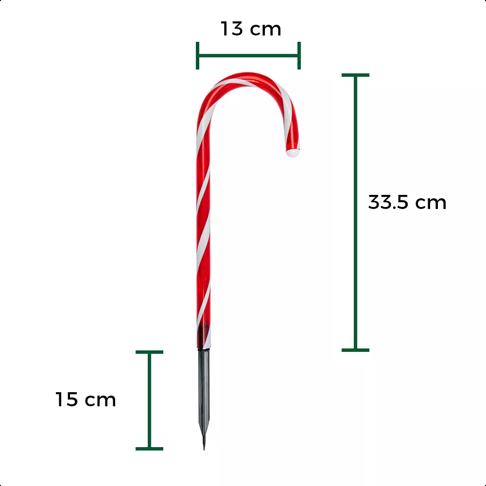 Bastones Solares Led Ilumina Tu Navidad De Forma Mágica Luces Rojo