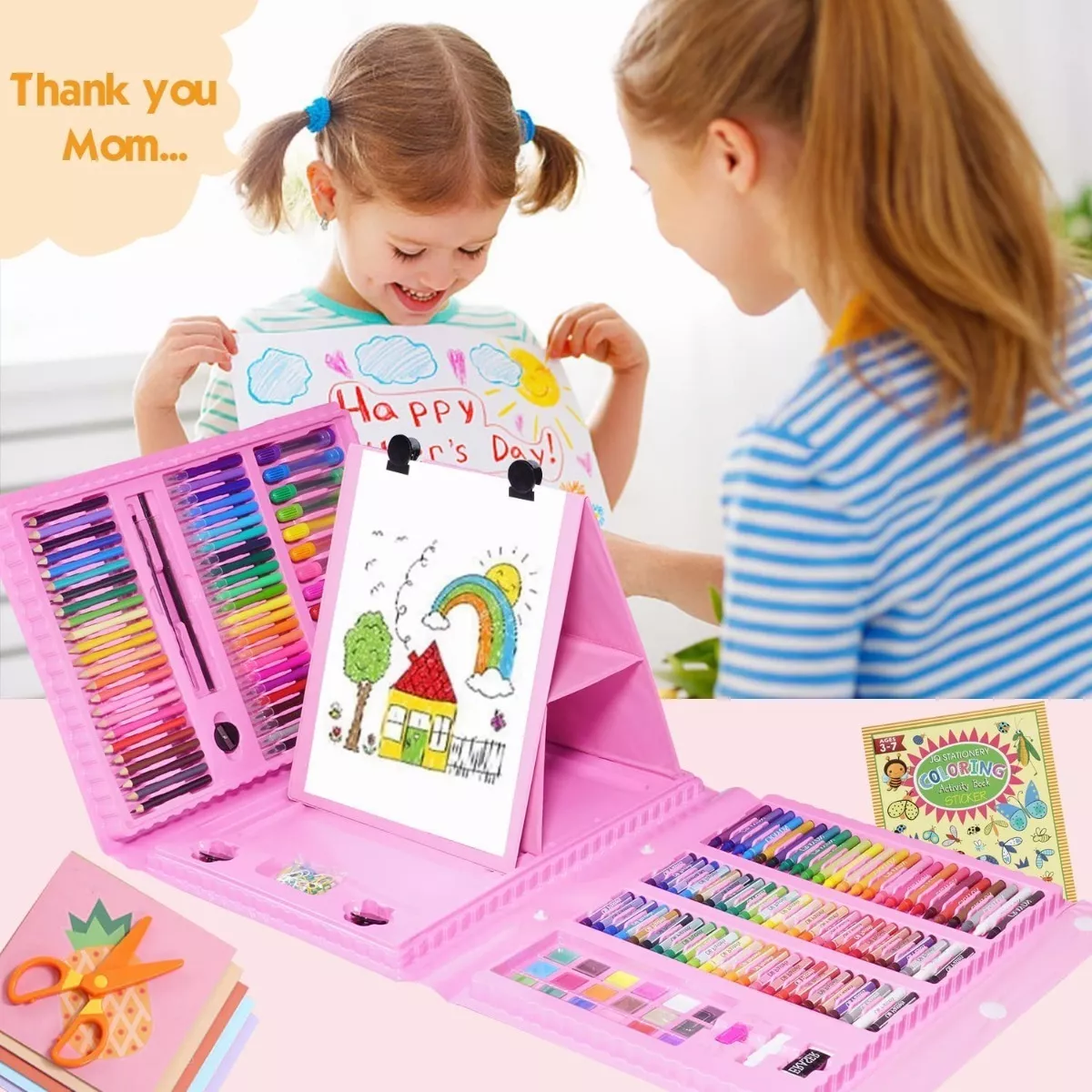 208kit Acuarela Pluma Lápices Niños Kit De Dibujo Y Pinturas