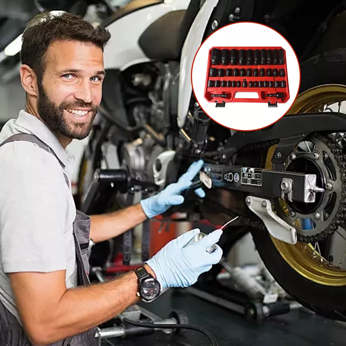 48 Pz Juego De Dados Estandar Alto Impacto Industriales 3/8