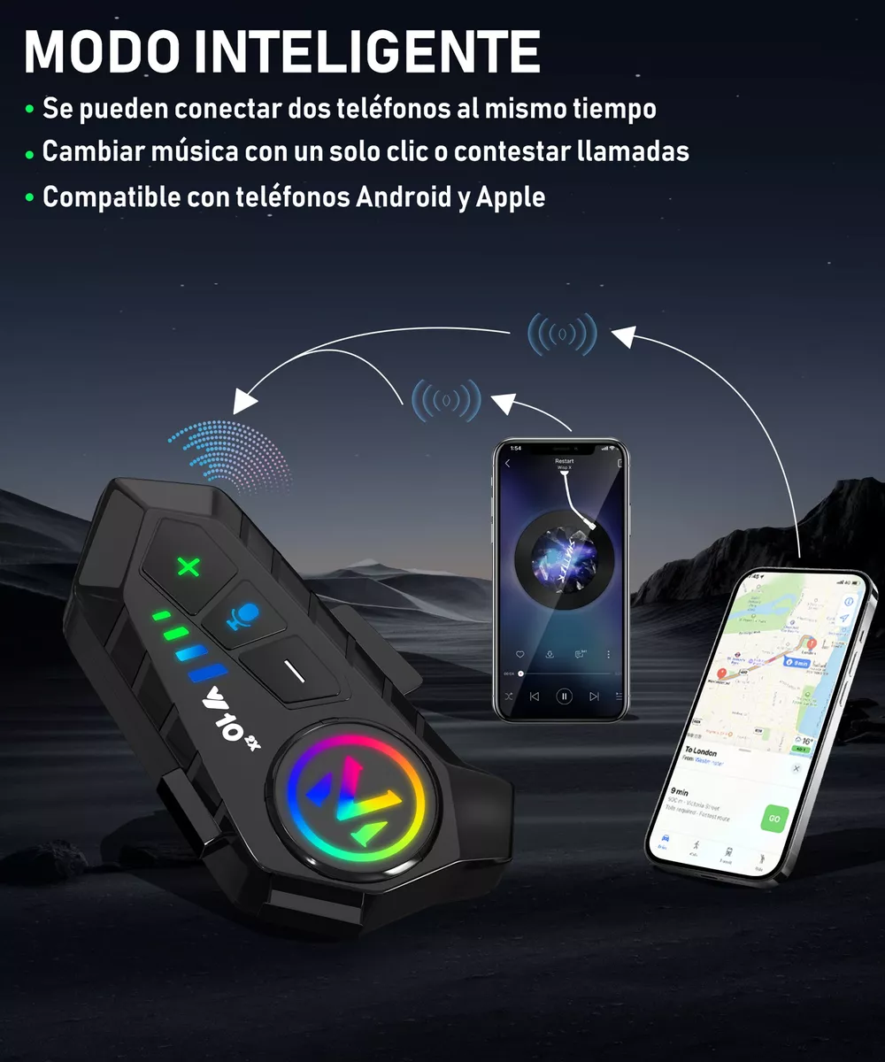 Intercomunicadores Casco Audífonos Bluetooth Para Moto 2pcs