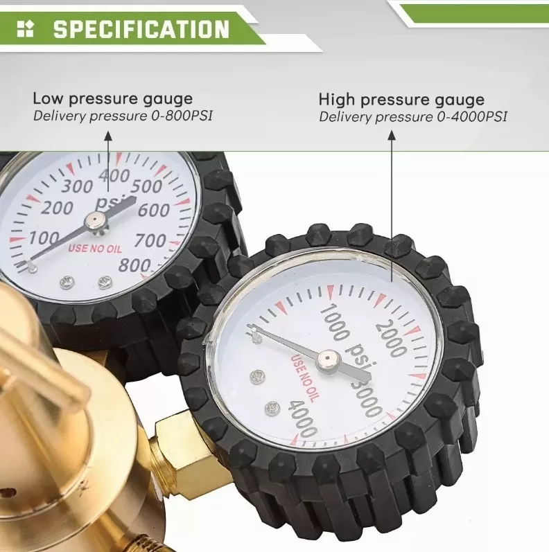 Manometro Regulador De Nitrogeno Cga 580 1/4 800psi Cga580