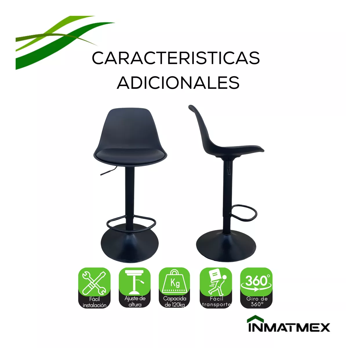 4 Sillas Eames Bancos Barra/comedor Giratorias Y Ajustables