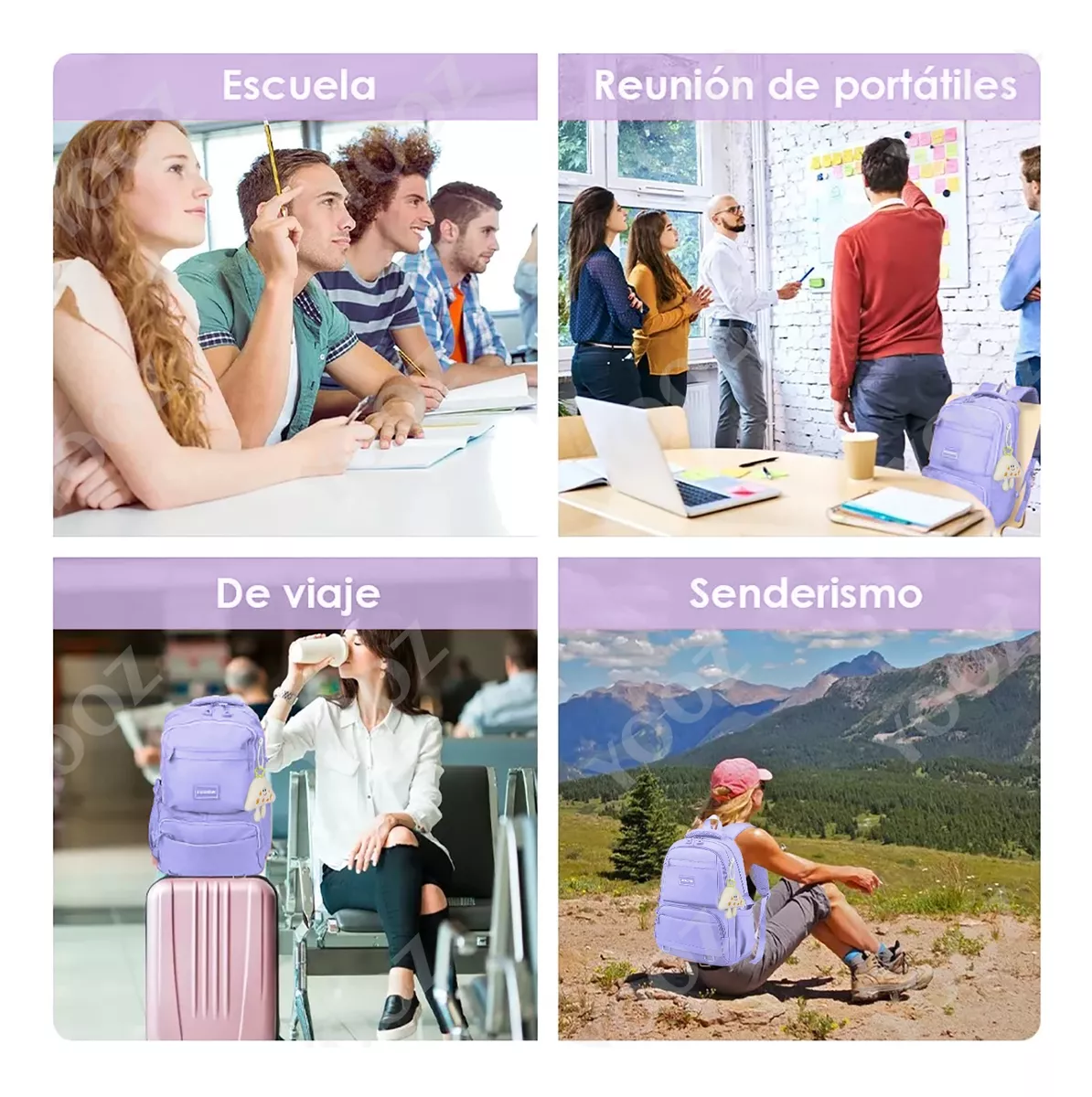 Mochila Escolar Viaje Bolsa 30l Laptop 15.6 Inch Gran Capacidad Para Mujer O Hombre